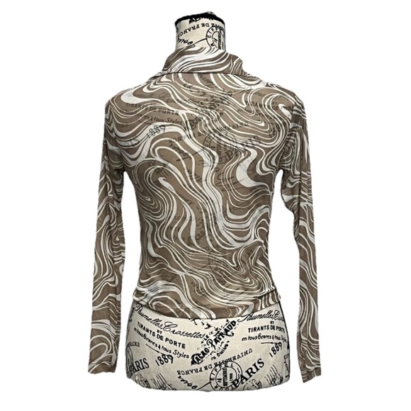 Meraki Mesh Sheer Crop Top Blouse 70s 80s Hippie Casual 90s Y2k Retro S Boho - Picture 4 of 9